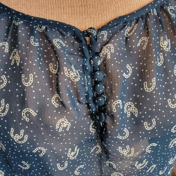 Torrid Sheer Western Print Flowy Blouse - Picture 3 of 6